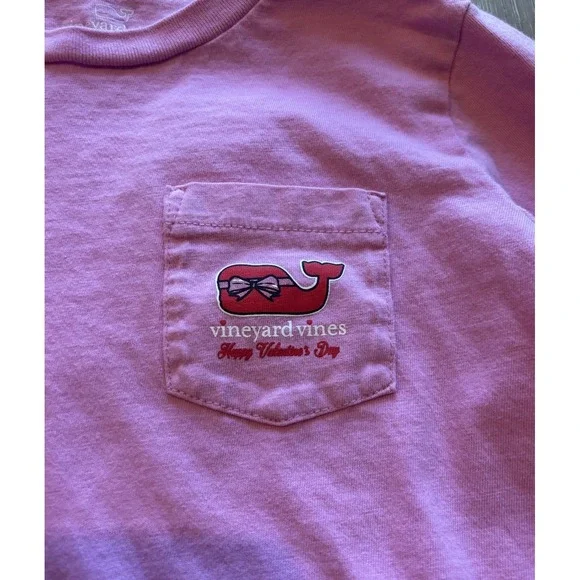 Vineyard Vines Valentine's Day Pink Red Chocolate Long Sleeve T-Shirt Size 5 - Picture 3 of 9